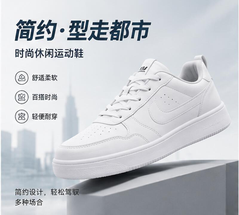 简约都市系列（白色休闲运动鞋）