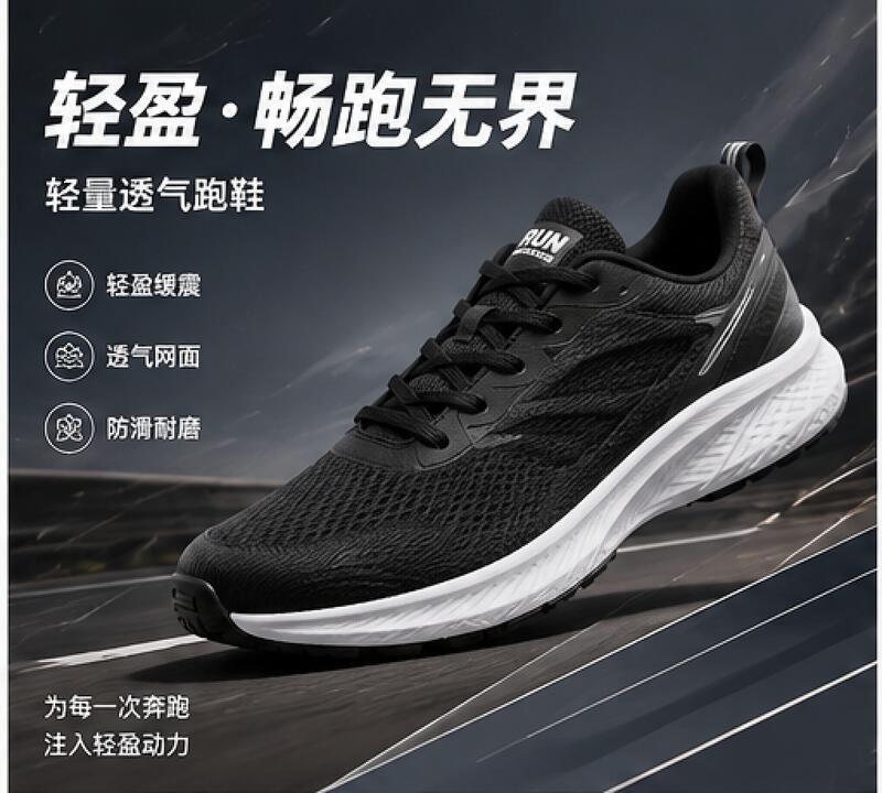 轻盈畅跑系列（黑色跑鞋）